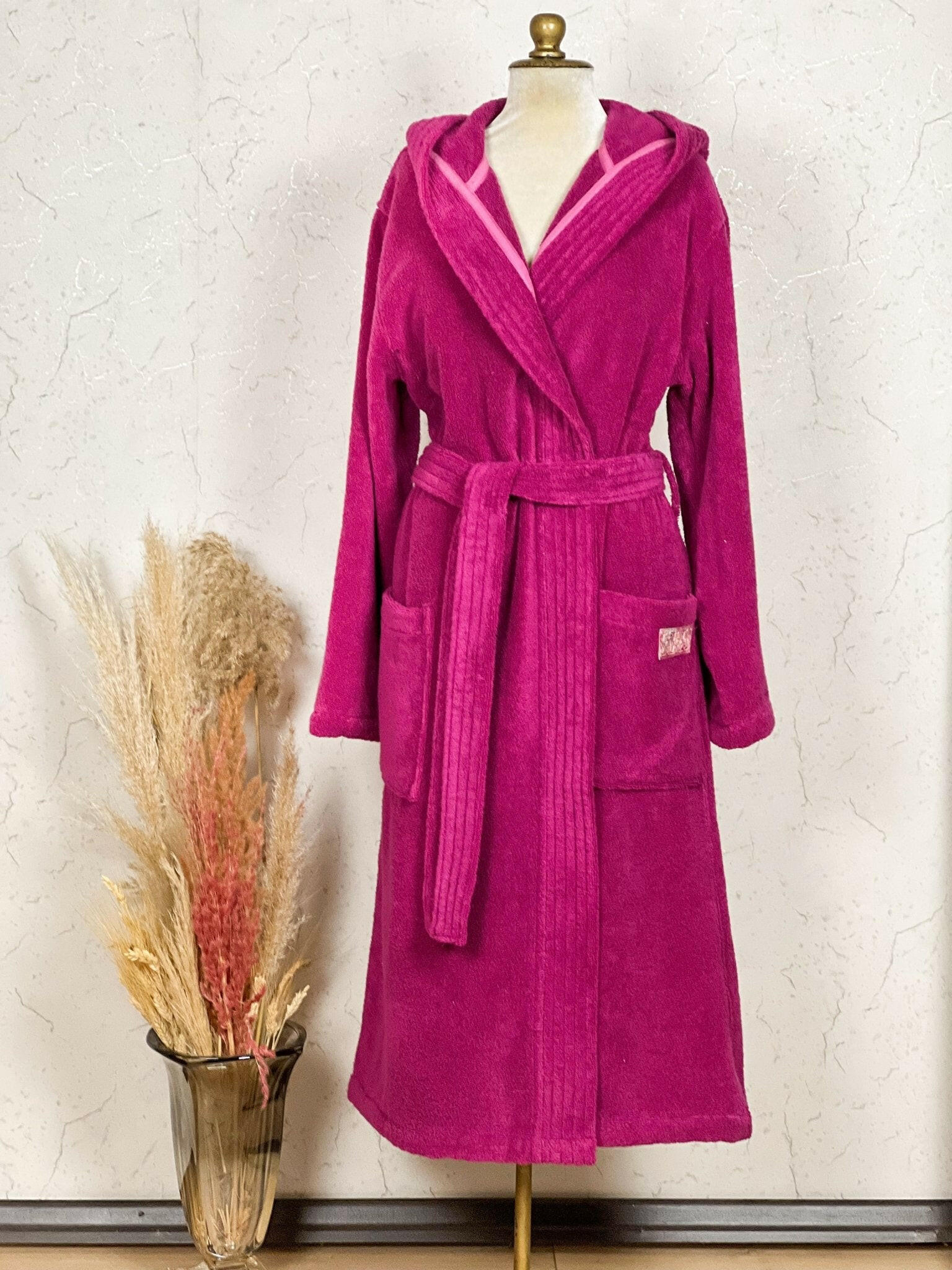 hot pink fluffy dressing gown Hot Pink Maxi Fleece Dressing Gown