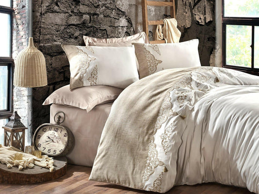 Dantela Ceren - Embroidered Luxury Duvet Cover Set - creativehome-designs