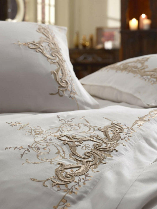 Dantela Olivia - Embroidered Luxury Duvet Cover Set - creativehome-designs