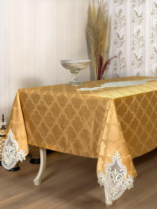Demet Tablecloth Mustard - creativehome-designs