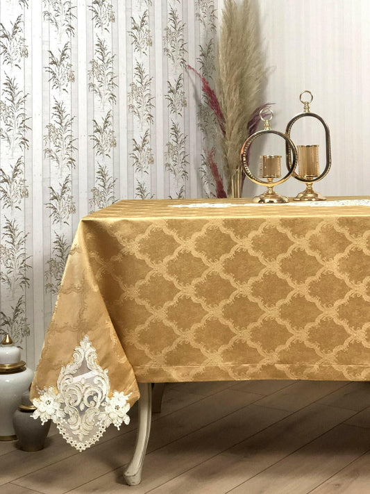 Demet Tablecloth Mustard - creativehome-designs