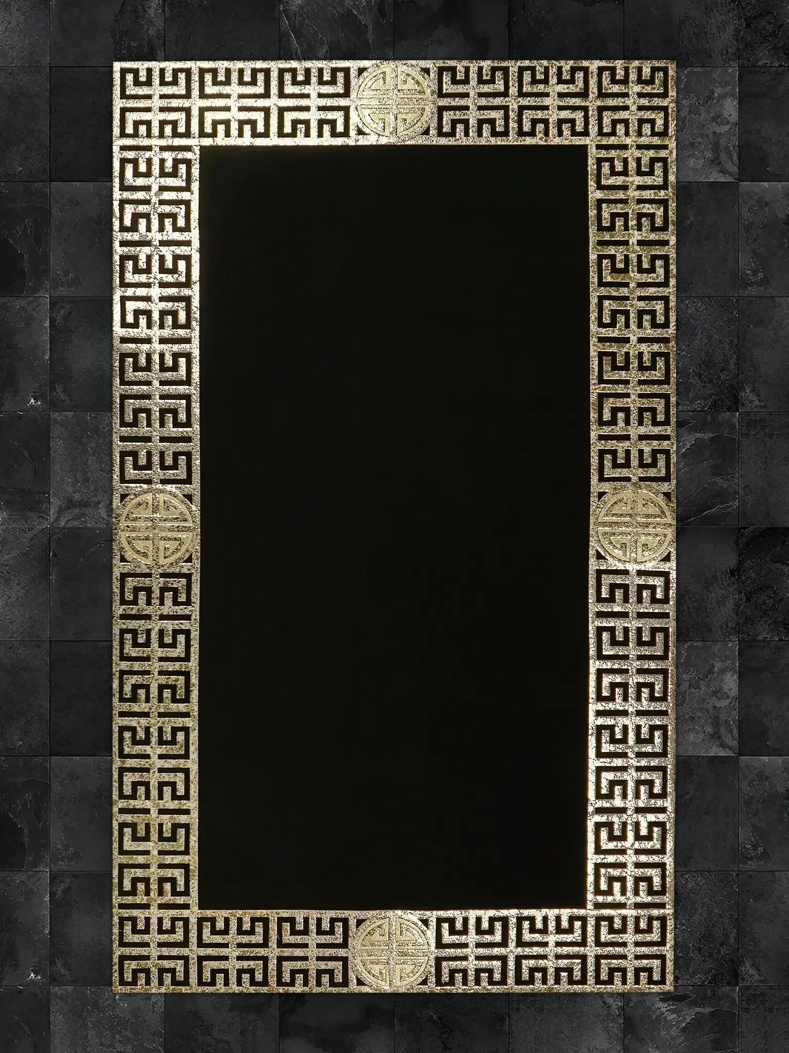 Hera Premium Black & Light Gold Color Rectangular Rug - Creative Home Designs Luxury Carpets, Versace Style Turkish Mat, Greek Key Mat,RUG-HERAPRE-BlaLiGo-4060,RUG-HERAPRE-BlaLiGo-60100,RUG-HERAPRE-BlaLiGo-70120,RUG-HERAPRE-BlaLiGo-85137,RUG-HERAPRE-BlaLiGo-121182,RUG-HERAPRE-BlaLiGo-152243,RUG-HERAPRE-BlaLiGo-182274