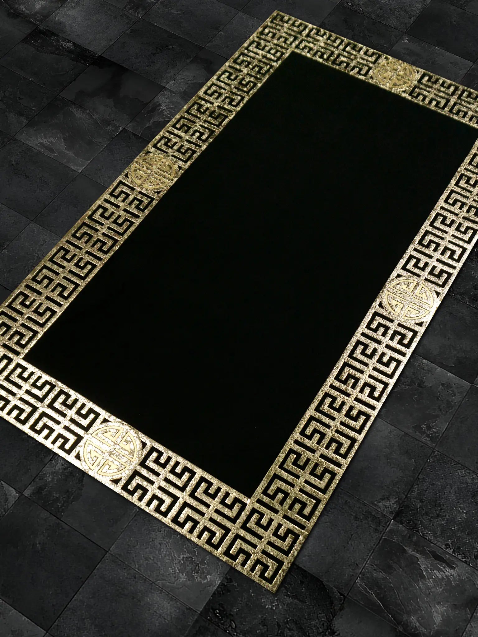 Hera Premium Black & Light Gold Color Rectangular Rug - Creative Home Designs Luxury Carpets, Versace Style Turkish Mat, Greek Key Mat,RUG-HERAPRE-BlaLiGo-4060,RUG-HERAPRE-BlaLiGo-60100,RUG-HERAPRE-BlaLiGo-70120,RUG-HERAPRE-BlaLiGo-85137,RUG-HERAPRE-BlaLiGo-121182,RUG-HERAPRE-BlaLiGo-152243,RUG-HERAPRE-BlaLiGo-182274