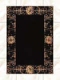 Hera Premium Black & Copper Color Rectangular Rug - Creative Home Designs Luxury Carpets, Versace Style Turkish Mat, Greek Key Mat,RUG-HERAPRE-BlaCop-4060,RUG-HERAPRE-BlaCop-60100,RUG-HERAPRE-BlaCop-70120,RUG-HERAPRE-BlaCop-85137,RUG-HERAPRE-BlaCop-121182,RUG-HERAPRE-BlaCop-152243,RUG-HERAPRE-BlaCop-182274