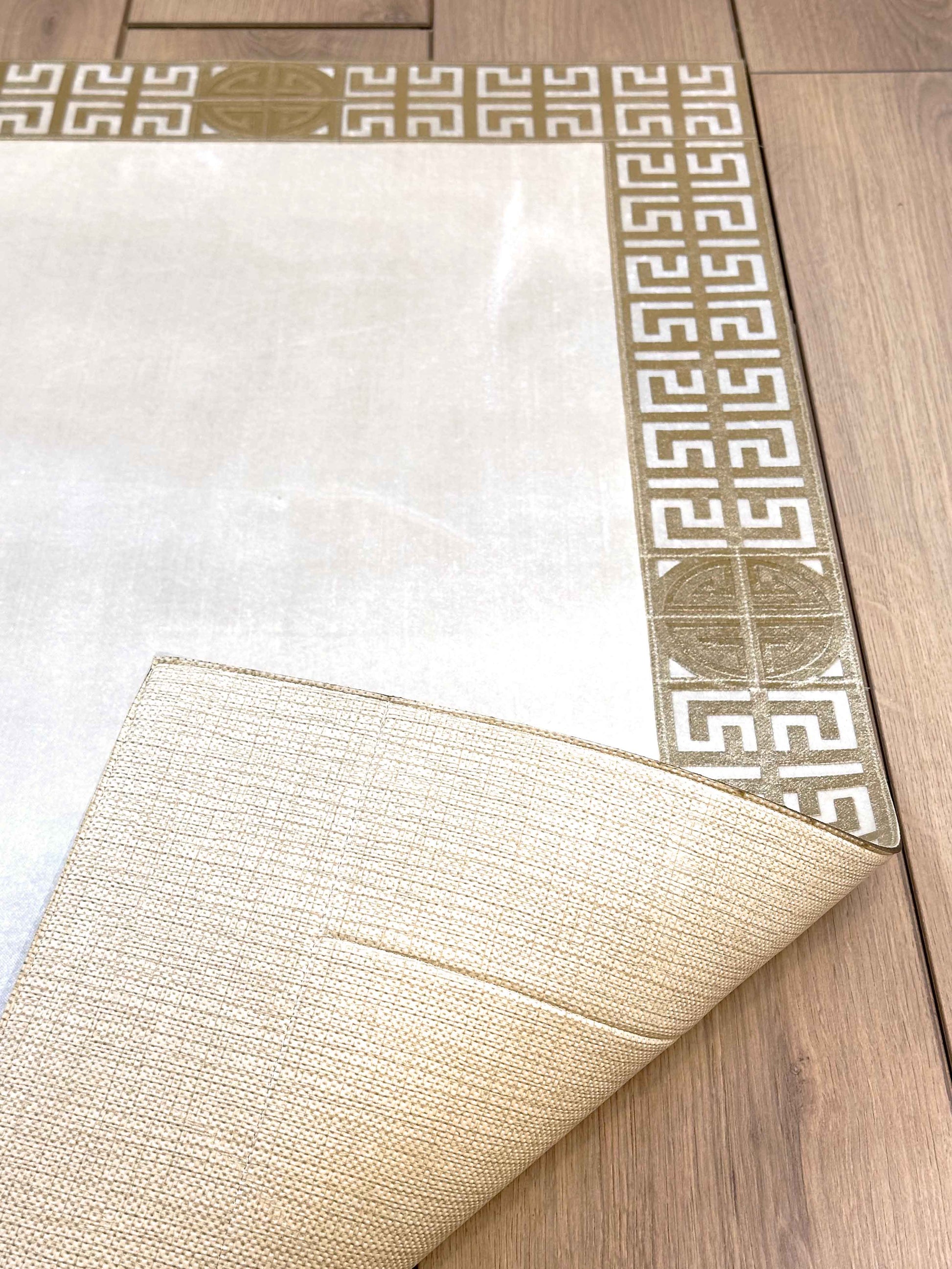 Hera Premium Cream & Light Gold Color Rectangular Rug - Creative Home Designs Luxury Carpets, Versace Style Turkish Mat, Greek Key Mat,RUG-HERAPRE-EcLiGo-4060,RUG-HERAPRE-EcLiGo-60100,RUG-HERAPRE-EcLiGo-70120,RUG-HERAPRE-EcLiGo-85137,RUG-HERAPRE-EcLiGo-121182,RUG-HERAPRE-EcLiGo-152243,RUG-HERAPRE-EcLiGo-182274