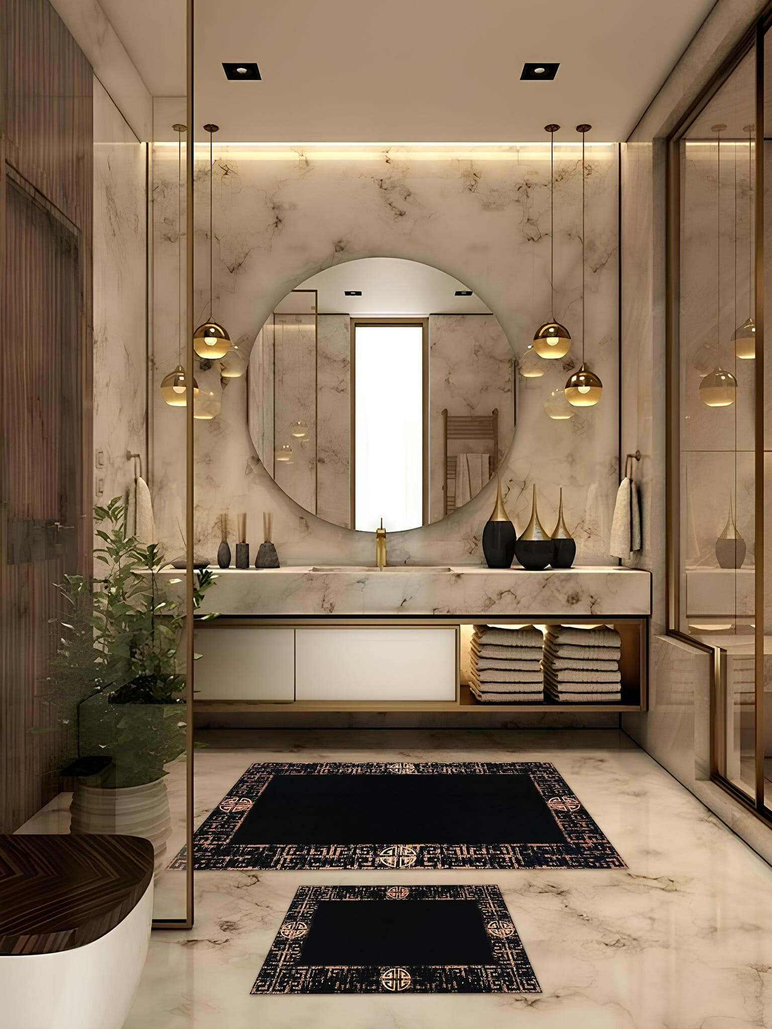 Hera Premium Black & Copper Color Rectangular Rug - Creative Home Designs Luxury Carpets, Versace Style Turkish Mat, Greek Key Mat,RUG-HERAPRE-BlaCop-4060,RUG-HERAPRE-BlaCop-60100,RUG-HERAPRE-BlaCop-70120,RUG-HERAPRE-BlaCop-85137,RUG-HERAPRE-BlaCop-121182,RUG-HERAPRE-BlaCop-152243,RUG-HERAPRE-BlaCop-182274