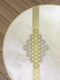 Yildiz Round Luxury Cut Through Modern Light Gold Rug by Creative Home, Turkish Leather Circular Mat, Washable Turkish Circle Carpet,RUGR-CH-YLDZ-LGoYGo-140,RUGR-CH-YLDZ-LGoYGo-180,RUGR-CH-YLDZ-LGoYGo-220