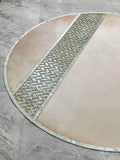 Tilbe Round Luxury Cut Through Modern Gold Rug by Creative Home, Turkish Leather Circular Mat, Washable Turkish Circle Carpet,RUGR-CH-TLBE-Go-140,RUGR-CH-TLBE-Go-180,RUGR-CH-TLBE-Go-220