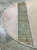 Tilbe Round Luxury Cut Through Modern Gold Rug by Creative Home, Turkish Leather Circular Mat, Washable Turkish Circle Carpet,RUGR-CH-TLBE-Go-140,RUGR-CH-TLBE-Go-180,RUGR-CH-TLBE-Go-220
