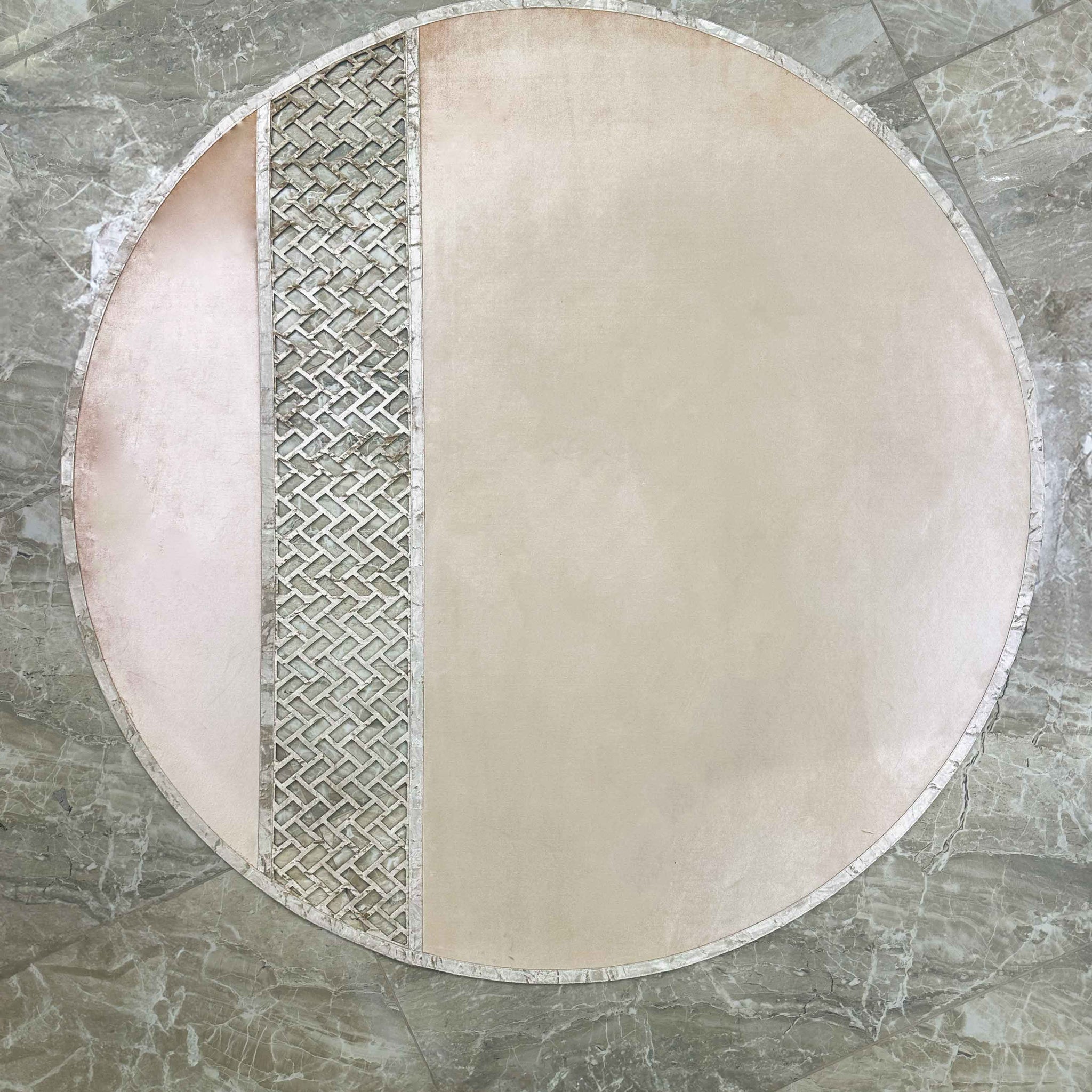Tilbe Round Luxury Cut Through Modern Gold Rug by Creative Home, Turkish Leather Circular Mat, Washable Turkish Circle Carpet,RUGR-CH-TLBE-Go-140,RUGR-CH-TLBE-Go-180,RUGR-CH-TLBE-Go-220