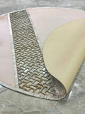 Tilbe Round Luxury Cut Through Modern Gold Rug by Creative Home, Turkish Leather Circular Mat, Washable Turkish Circle Carpet,RUGR-CH-TLBE-Go-140,RUGR-CH-TLBE-Go-180,RUGR-CH-TLBE-Go-220