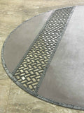 Tilbe Round Luxury Cut Through Modern Grey Rug by Creative Home, Turkish Leather Circular Mat, Washable Turkish Circle Carpet,RUGR-CH-TLBE-Gre-140,RUGR-CH-TLBE-Gre-180,RUGR-CH-TLBE-Gre-220