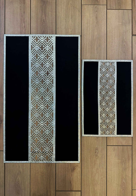 Ferya Rectangular Black & Gold Modern Cut Through Laser Rug Striped Minimal Rug - by Creative Home Rugs,RUG-FRYA-BlaGo-4060,RUG-FRYA-BlaGo-60100,RUG-FRYA-BlaGo-70120,RUG-FRYA-BlaGo-90150,RUG-FRYA-BlaGo-121182,RUG-FRYA-BlaGo-152243,RUG-FRYA-BlaGo-182274