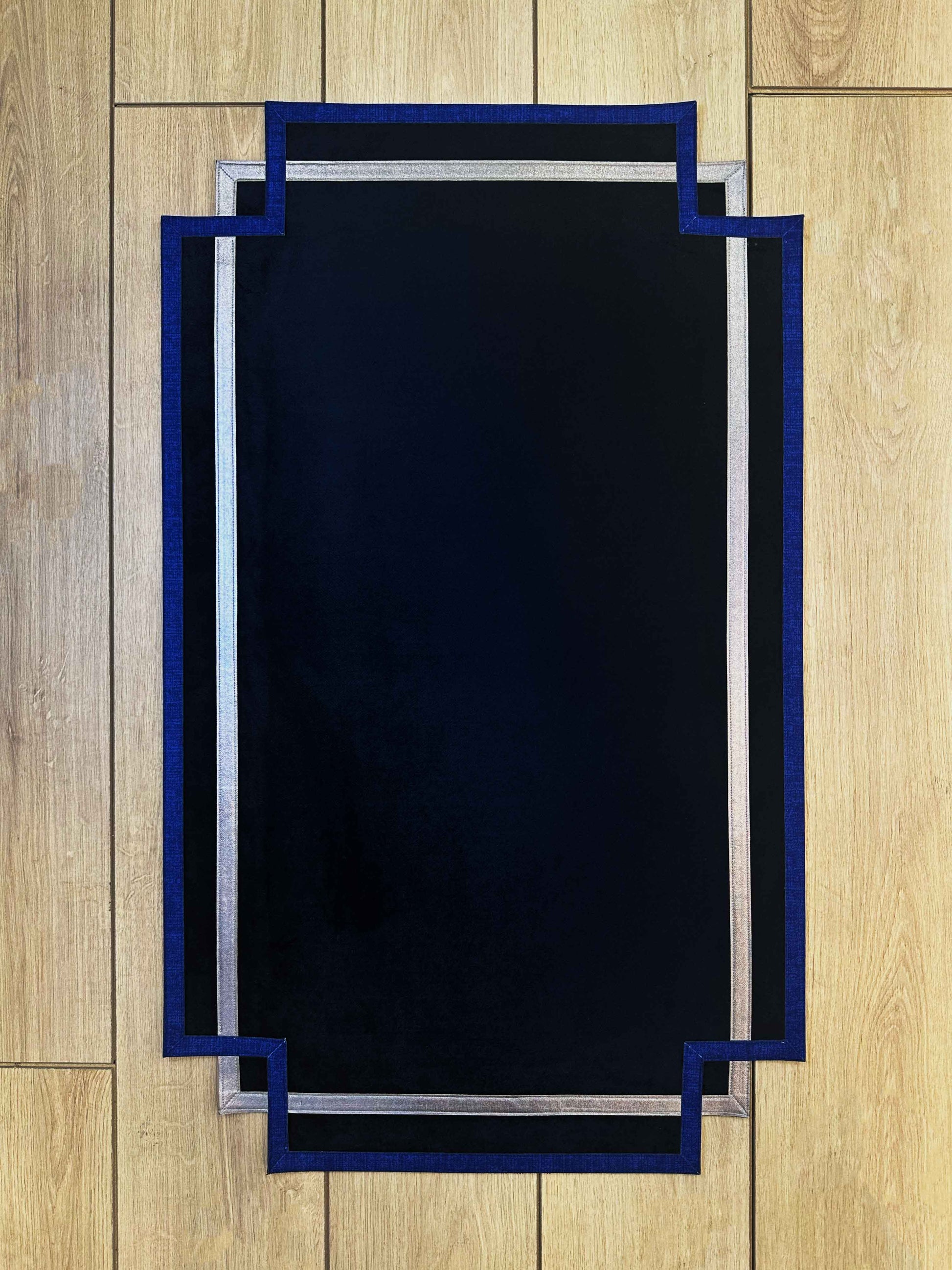 Mila Rectangular Ivory Black & Blue Modern Striped Minimal Turkish Rug & Carpet - by Creative Home Rugs,RUG-MILA-BlaBlu-4060,RUG-MILA-BlaBlu-60100,RUG-MILA-BlaBlu-70120,RUG-MILA-BlaBlu-90150,RUG-MILA-BlaBlu-121182