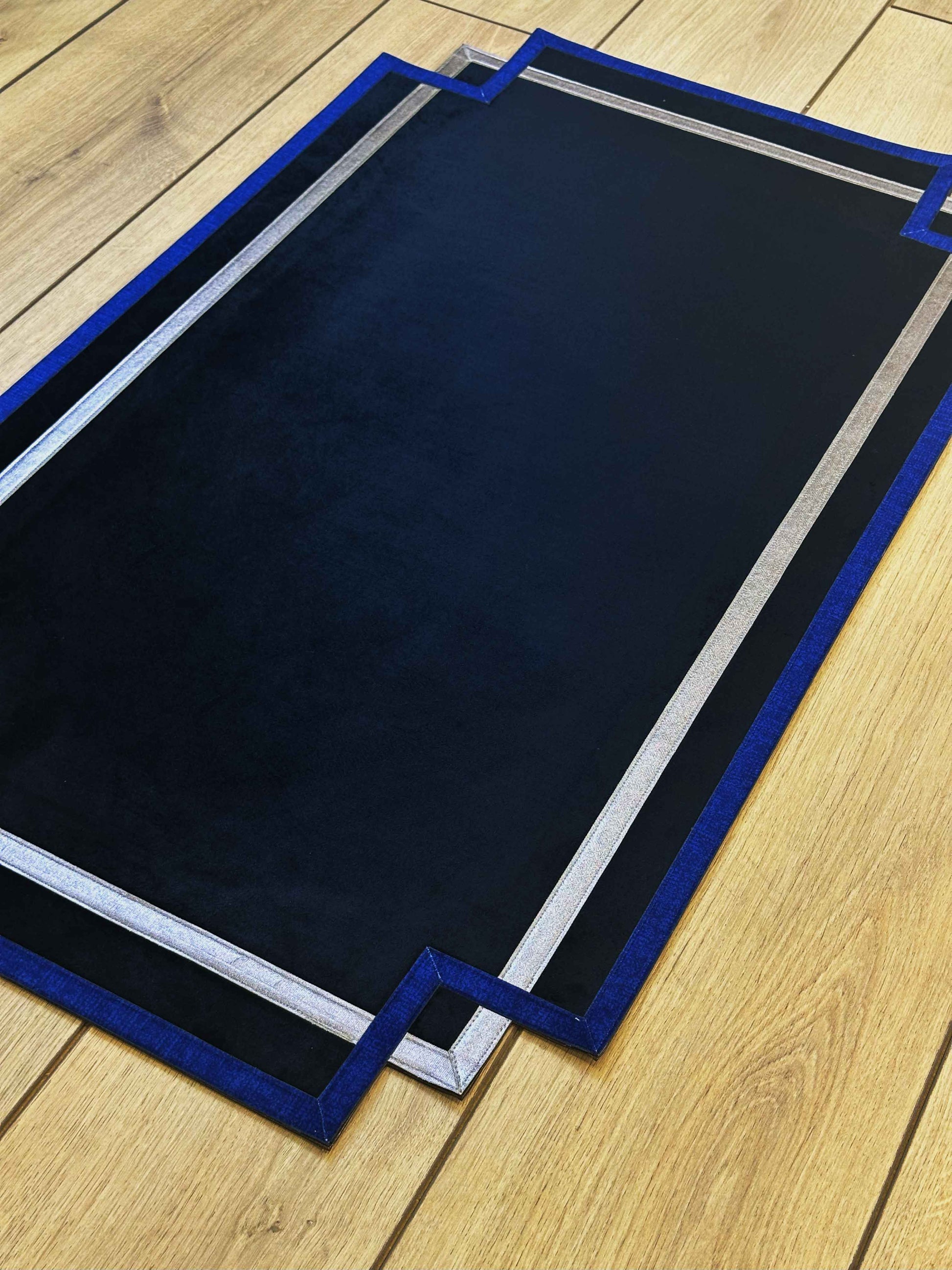 Mila Rectangular Ivory Black & Blue Modern Striped Minimal Turkish Rug & Carpet - by Creative Home Rugs,RUG-MILA-BlaBlu-4060,RUG-MILA-BlaBlu-60100,RUG-MILA-BlaBlu-70120,RUG-MILA-BlaBlu-90150,RUG-MILA-BlaBlu-121182