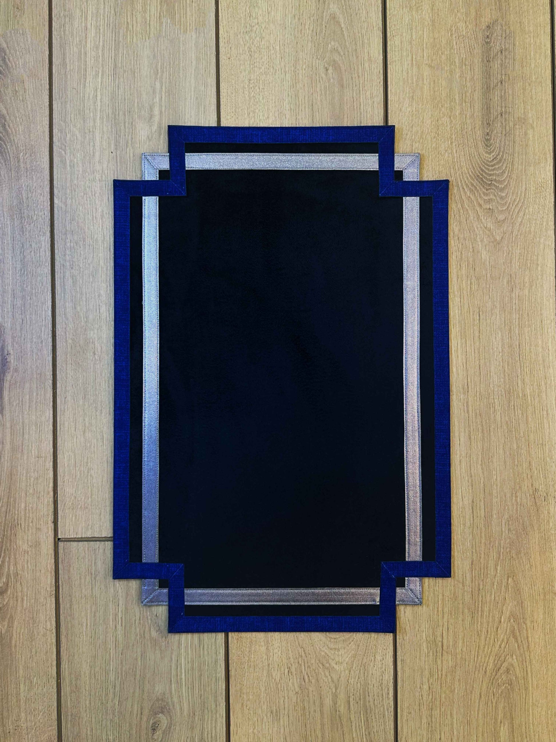 Mila Rectangular Ivory Black & Blue Modern Striped Minimal Turkish Rug & Carpet - by Creative Home Rugs,RUG-MILA-BlaBlu-4060,RUG-MILA-BlaBlu-60100,RUG-MILA-BlaBlu-70120,RUG-MILA-BlaBlu-90150,RUG-MILA-BlaBlu-121182