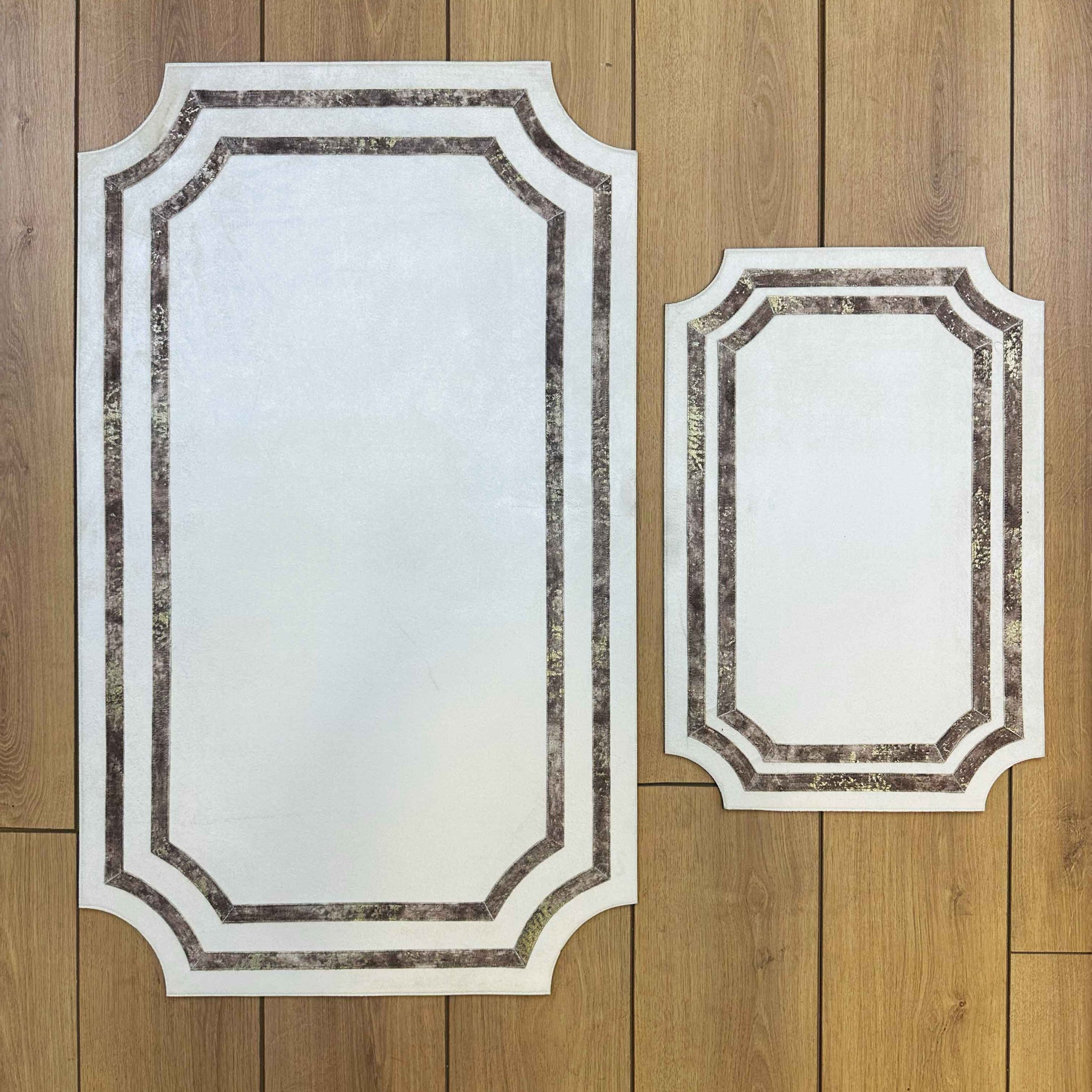 Sare Rectangular Ivory Cream & Gold Modern Leather Striped Minimal Rug - by Creative Home Rugs,RUG-SARE-EcSrtgo-4060,RUG-SARE-EcSrtgo-60100,RUG-SARE-EcSrtgo-70120,RUG-SARE-EcSrtgo-90150,RUG-SARE-EcSrtgo-121182