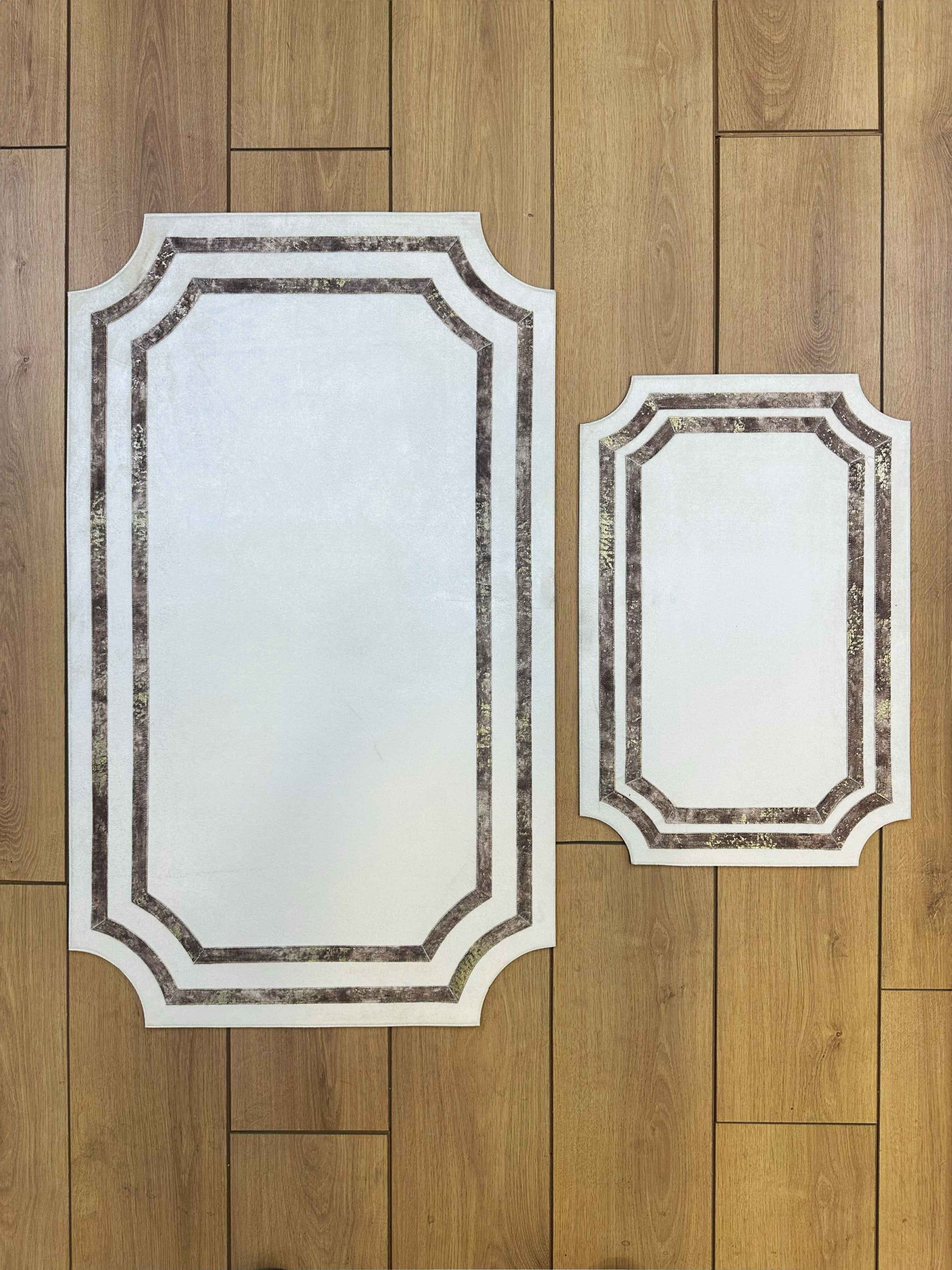 Sare Rectangular Ivory Cream & Gold Modern Leather Striped Minimal Rug - by Creative Home Rugs,RUG-SARE-EcSrtgo-4060,RUG-SARE-EcSrtgo-60100,RUG-SARE-EcSrtgo-70120,RUG-SARE-EcSrtgo-90150,RUG-SARE-EcSrtgo-121182