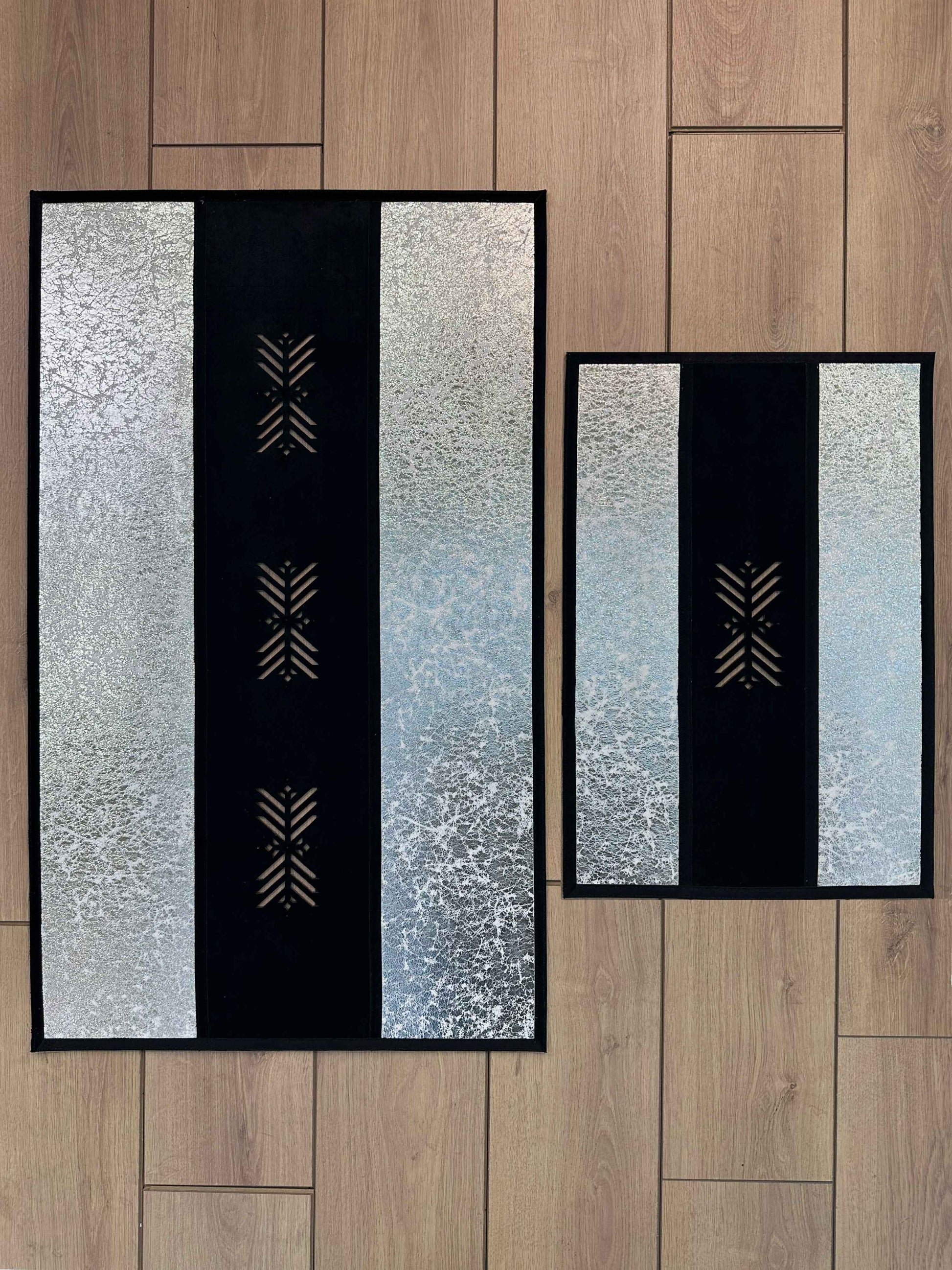 Selvi Rectangular Black & Veined Antique Gold Modern Leather Minimal Rug - by Creative Home Rugs & Turkish Carpets,RUG-SELVI-BlaGo-4060,RUG-SELVI-BlaGo-60100,RUG-SELVI-BlaGo-70120,RUG-SELVI-BlaGo-90150,RUG-SELVI-BlaGo-121182,RUG-SELVI-BlaGo-152243,RUG-SELVI-BlaGo-182274