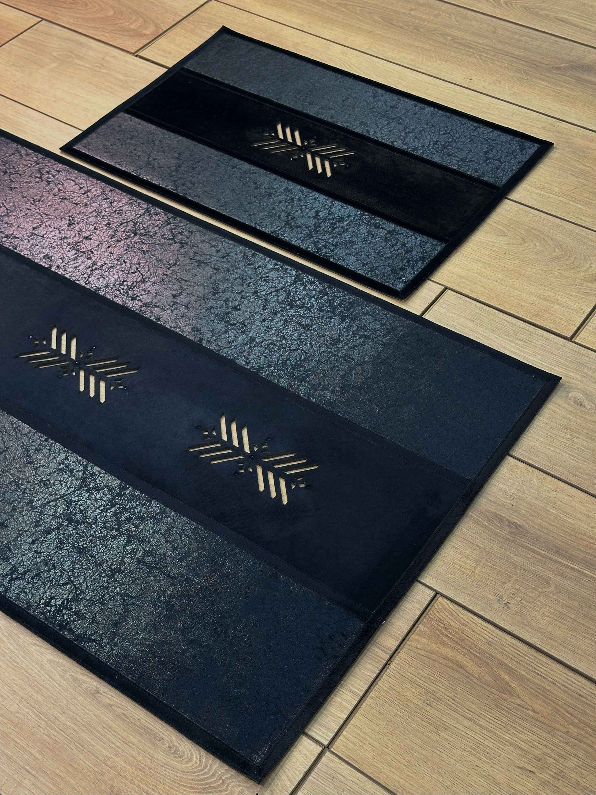 Selvi Rectangular Black & Veined Metallic Black Modern Leather Minimal Rug - by Creative Home Rugs & Turkish Carpets,RUG-SELVI-BlaMbla-4060,RUG-SELVI-BlaMbla-60100,RUG-SELVI-BlaMbla-70120,RUG-SELVI-BlaMbla-90150,RUG-SELVI-BlaMbla-121182,RUG-SELVI-BlaMbla-152243,RUG-SELVI-BlaMbla-182274