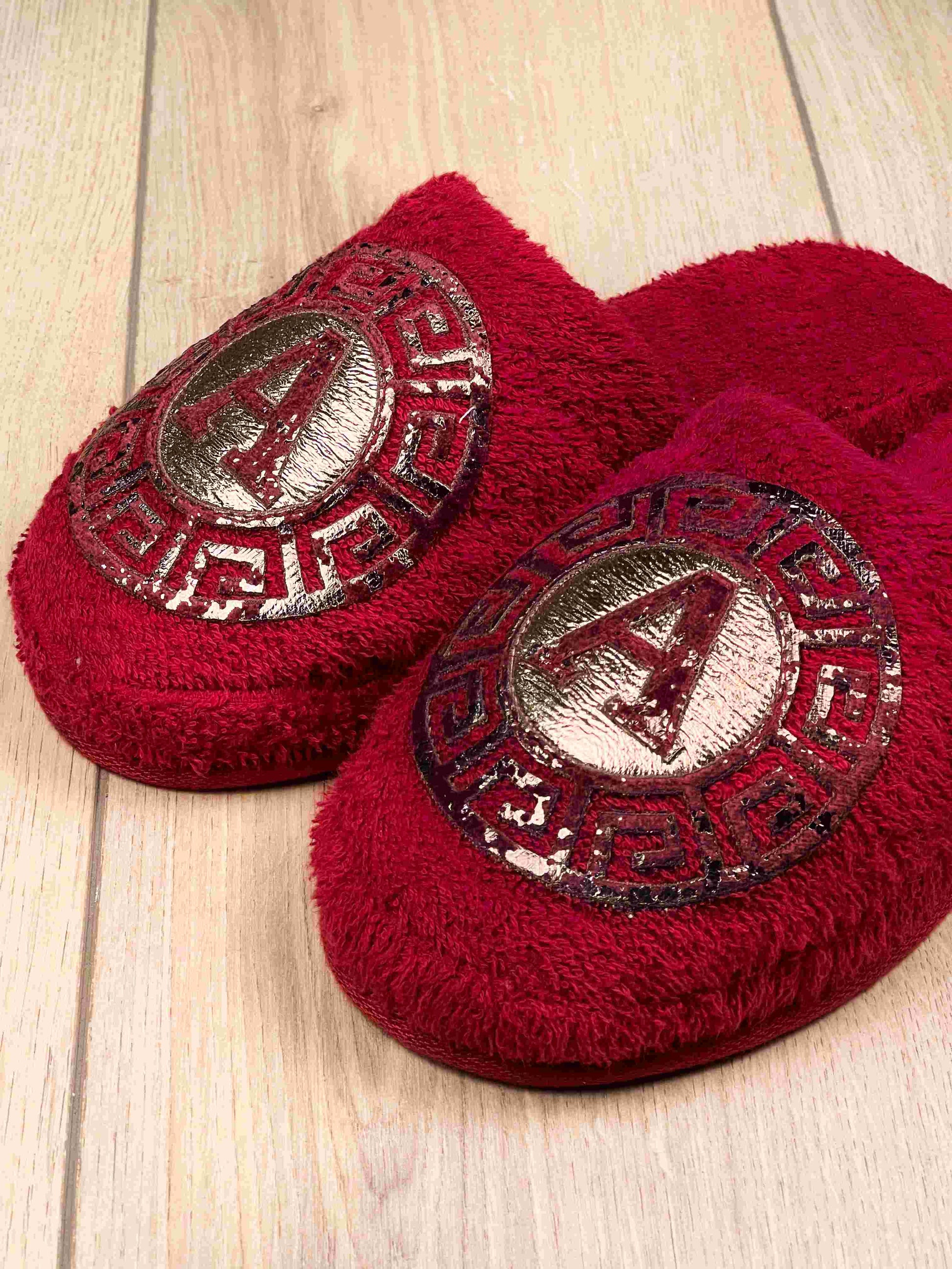 Kaan Women's Custom Monogram Slippers, Soft House & Spa Terry Slippers,SLPW-CH-KAAN-ReCop-3738,SLPW-CH-KAAN-ReCop-3940