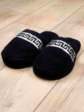 Anka Men's Fine Terry Slippers, Soft Luxury Spa, Home & Lounge Slipper, Black & Silver Bath Slippers,SLPM-CH-ANKA-BlaSi-4244,SLPM-CH-ANKA-BlaSi-4547