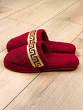 Anka Women's Luxury Terry Slippers, Soft Greek Key Spa Lounge Slippers,SLPW-CH-ANKA-ReGo-3738,SLPW-CH-ANKA-ReGo-3940