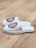 Lyra Women's Custom Initial Slippers, Soft House & Spa Terry Slippers by Creative Home,SLPW-CH-LYRA-EcPi-3738,SLPW-CH-LYRA-EcPi-3940
