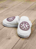 Lyra Women's Custom Initial Slippers, Soft House & Spa Terry Slippers by Creative Home,SLPW-CH-LYRA-EcPi-3738,SLPW-CH-LYRA-EcPi-3940