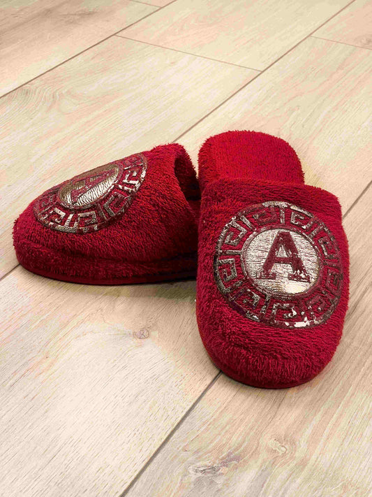 Kaan Women's Custom Monogram Slippers, Soft House & Spa Terry Slippers,SLPW-CH-KAAN-ReCop-3738,SLPW-CH-KAAN-ReCop-3940
