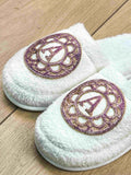 Lyra Women's Custom Initial Slippers, Soft House & Spa Terry Slippers by Creative Home,SLPW-CH-LYRA-EcPi-3738,SLPW-CH-LYRA-EcPi-3940