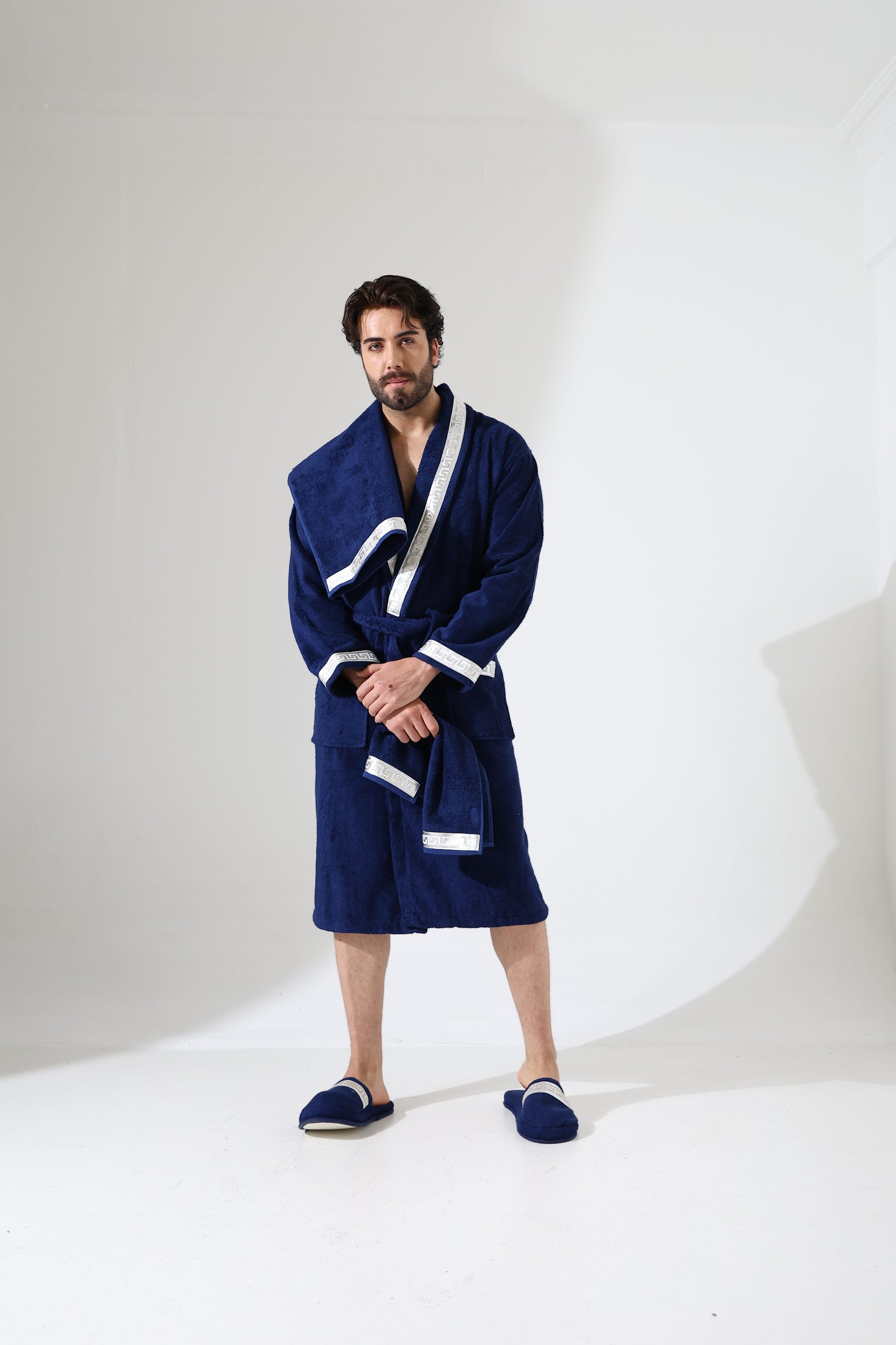 Anka Bathrobe For Him - Greek Key Versace Blue & Silver SPA Robe Gown Men by Creative Home,BRM-CH-ANKABluSi-S-BO,BRM-CH-ANKABluSi-M-BO,BRM-CH-ANKABluSi-L-BO,BRM-CH-ANKABluSi-XL-BO,BRM-CH-ANKABluSi-XXL-BO,BRM-CH-ANKABluSi-XXXL-BO,BRM-CH-ANKABluSi-S-BS,BRM-CH-ANKABluSi-M-BS,BRM-CH-ANKABluSi-L-BS,BRM-CH-ANKABluSi-XL-BS,BRM-CH-ANKABluSi-XXL-BS,BRM-CH-ANKABluSi-XXXL-BS,BRM-CH-ANKABluSi-S-BST,BRM-CH-ANKABluSi-M-BST,BRM-CH-ANKABluSi-L-BST,BRM-CH-ANKABluSi-XL-BST,BRM-CH-ANKABluSi-XXL-BST,BRM-CH-ANKABluSi-XXXL-BST