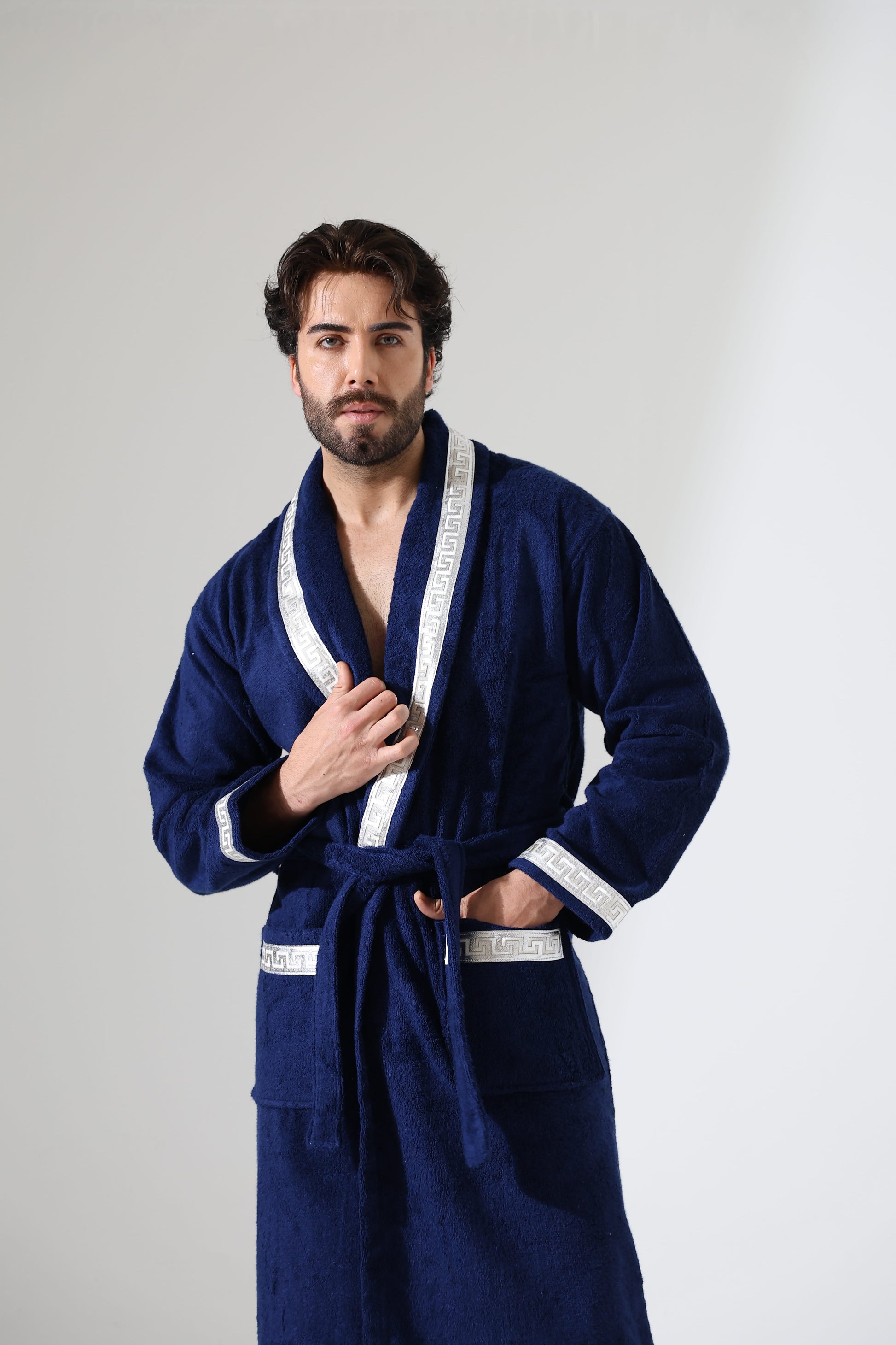 Anka Bathrobe For Him - Greek Key Versace Blue & Silver SPA Robe Gown Men by Creative Home,BRM-CH-ANKABluSi-S-BO,BRM-CH-ANKABluSi-M-BO,BRM-CH-ANKABluSi-L-BO,BRM-CH-ANKABluSi-XL-BO,BRM-CH-ANKABluSi-XXL-BO,BRM-CH-ANKABluSi-XXXL-BO,BRM-CH-ANKABluSi-S-BS,BRM-CH-ANKABluSi-M-BS,BRM-CH-ANKABluSi-L-BS,BRM-CH-ANKABluSi-XL-BS,BRM-CH-ANKABluSi-XXL-BS,BRM-CH-ANKABluSi-XXXL-BS,BRM-CH-ANKABluSi-S-BST,BRM-CH-ANKABluSi-M-BST,BRM-CH-ANKABluSi-L-BST,BRM-CH-ANKABluSi-XL-BST,BRM-CH-ANKABluSi-XXL-BST,BRM-CH-ANKABluSi-XXXL-BST