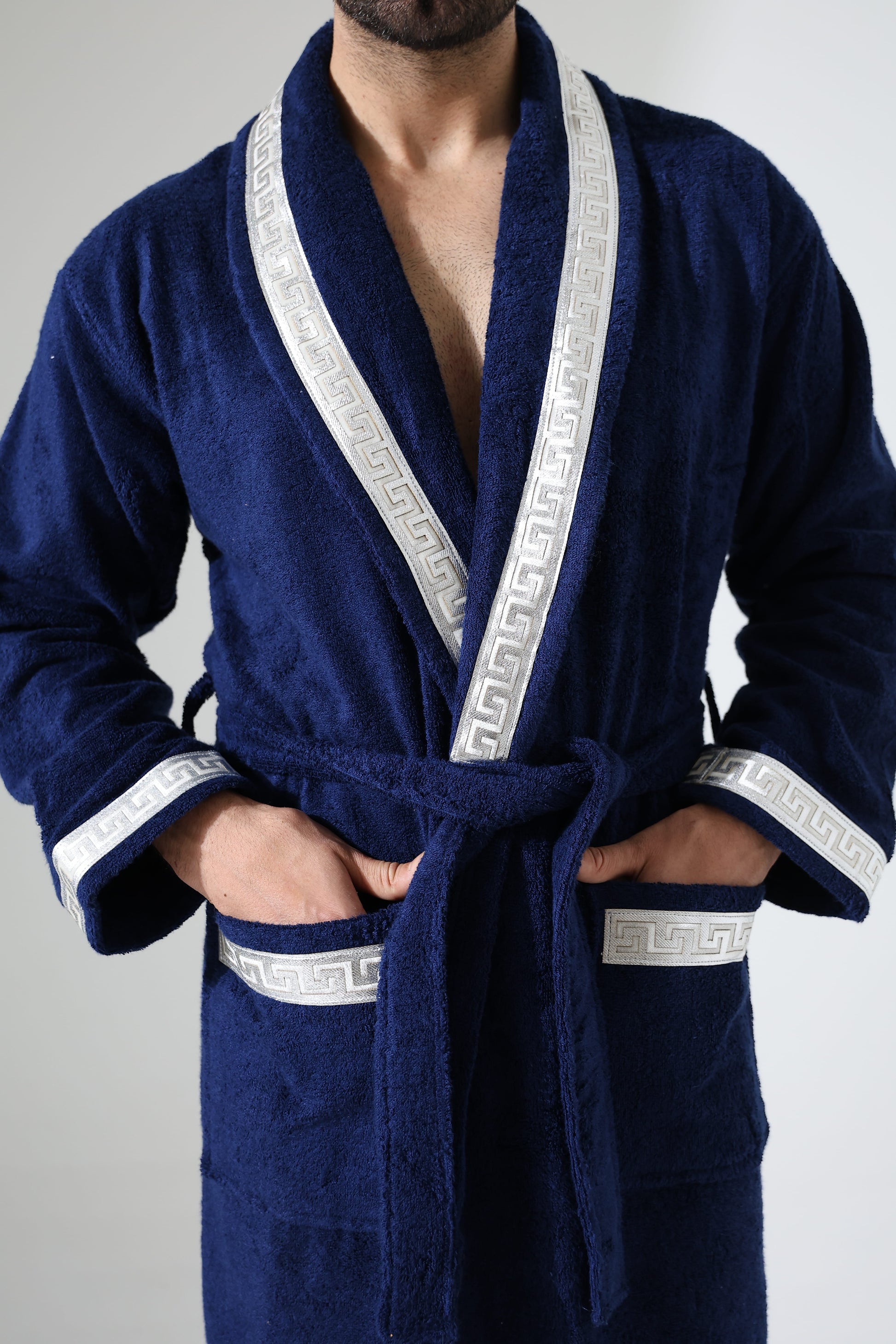 Anka Bathrobe For Him - Greek Key Versace Blue & Silver SPA Robe Gown Men by Creative Home,BRM-CH-ANKABluSi-S-BO,BRM-CH-ANKABluSi-M-BO,BRM-CH-ANKABluSi-L-BO,BRM-CH-ANKABluSi-XL-BO,BRM-CH-ANKABluSi-XXL-BO,BRM-CH-ANKABluSi-XXXL-BO,BRM-CH-ANKABluSi-S-BS,BRM-CH-ANKABluSi-M-BS,BRM-CH-ANKABluSi-L-BS,BRM-CH-ANKABluSi-XL-BS,BRM-CH-ANKABluSi-XXL-BS,BRM-CH-ANKABluSi-XXXL-BS,BRM-CH-ANKABluSi-S-BST,BRM-CH-ANKABluSi-M-BST,BRM-CH-ANKABluSi-L-BST,BRM-CH-ANKABluSi-XL-BST,BRM-CH-ANKABluSi-XXL-BST,BRM-CH-ANKABluSi-XXXL-BST