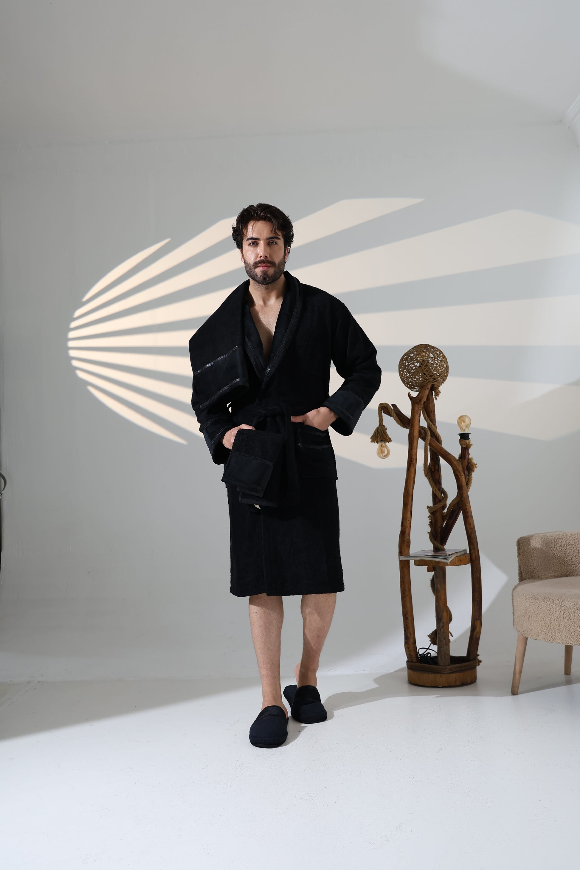 Bora Premier Luxury Men's Black Bathrobe Set, Velvet Applied Gown Robe, Slippers & Towels Set by Creative Home,BRM-CH-BORA-S-BO,BRM-CH-BORA-M-BO,BRM-CH-BORA-L-BO,BRM-CH-BORA-XL-BO,BRM-CH-BORA-XXL-BO,BRM-CH-BORA-XXXL-BO,BRM-CH-BORA-S-BS,BRM-CH-BORA-M-BS,BRM-CH-BORA-L-BS,BRM-CH-BORA-XL-BS,BRM-CH-BORA-XXL-BS,BRM-CH-BORA-XXXL-BS,BRM-CH-BORA-S-BST,BRM-CH-BORA-M-BST,BRM-CH-BORA-L-BST,BRM-CH-BORA-XL-BST,BRM-CH-BORA-XXL-BST,BRM-CH-BORA-XXXL-BST