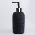 Ebru Black Color 5 Piece Bathroom Accessory Set, Luxury Resin Modern Bath Decor by Creative Home,BAS-SLM-EBRU-B