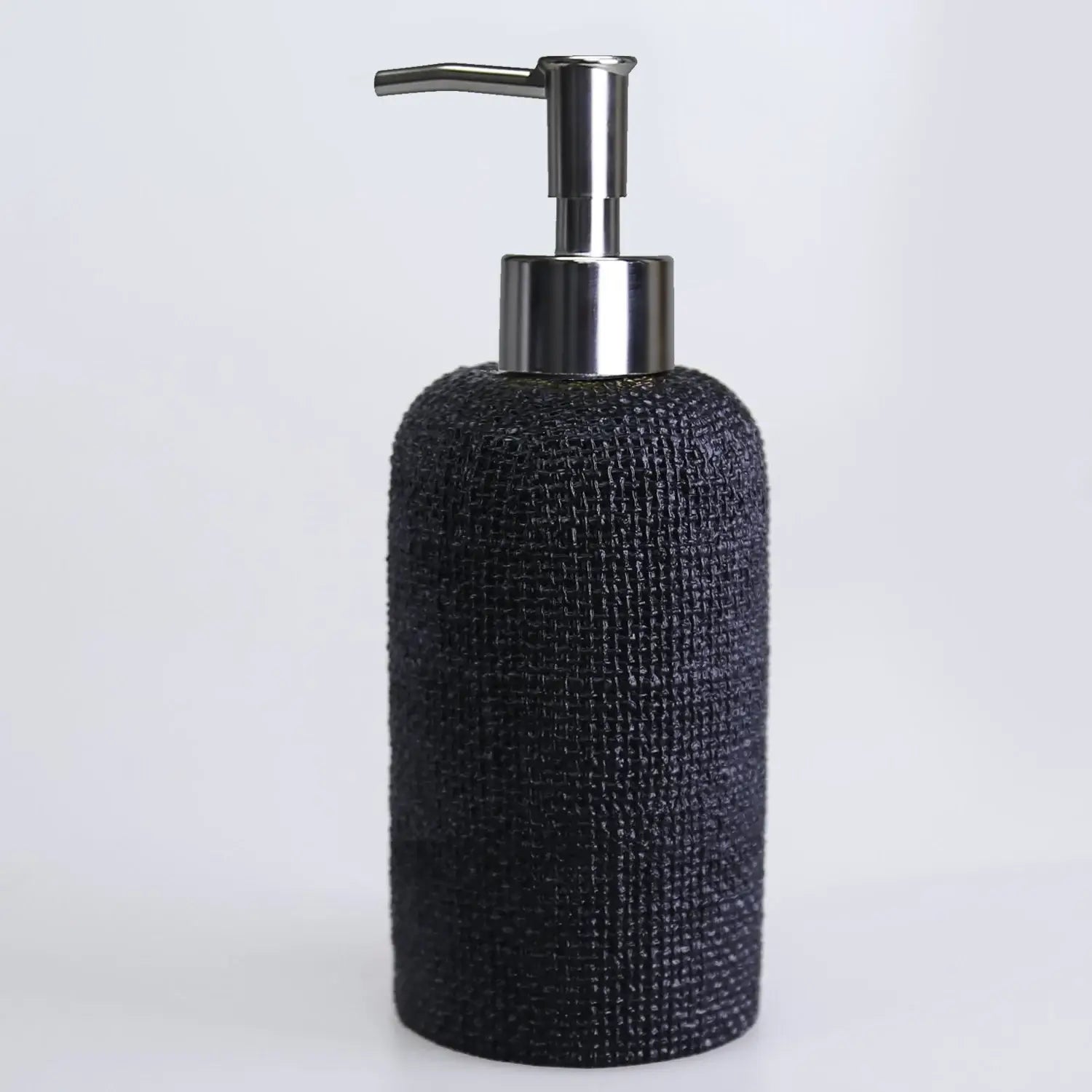 Ebru Black Color 5 Piece Bathroom Accessory Set, Luxury Resin Modern Bath Decor by Creative Home,BAS-SLM-EBRU-B