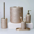 Ebru Mink Color 5 Piece Bathroom Accessory Set, Luxury Resin Modern Bath Decor by Creative Home,BAS-SLM-EBRU-M