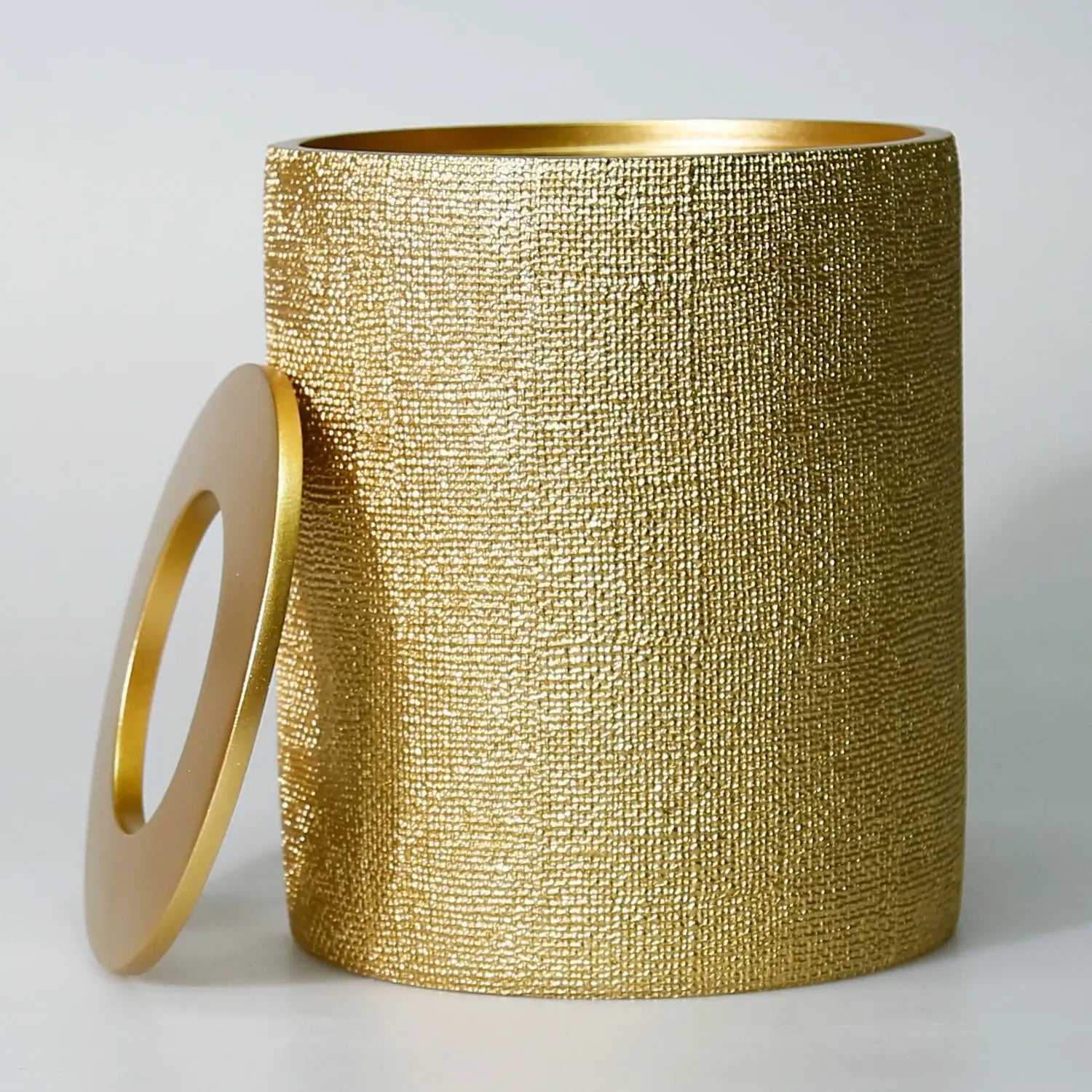 Ebru Gold Color 5 Piece Bathroom Accessory Set, Luxury Resin Modern Bath Decor by Creative Home,BAS-SLM-EBRU-G