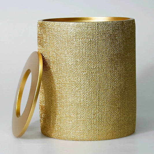 Ebru Gold Color 5 Piece Bathroom Accessory Set, Luxury Resin Modern Bath Decor by Creative Home,BAS-SLM-EBRU-G