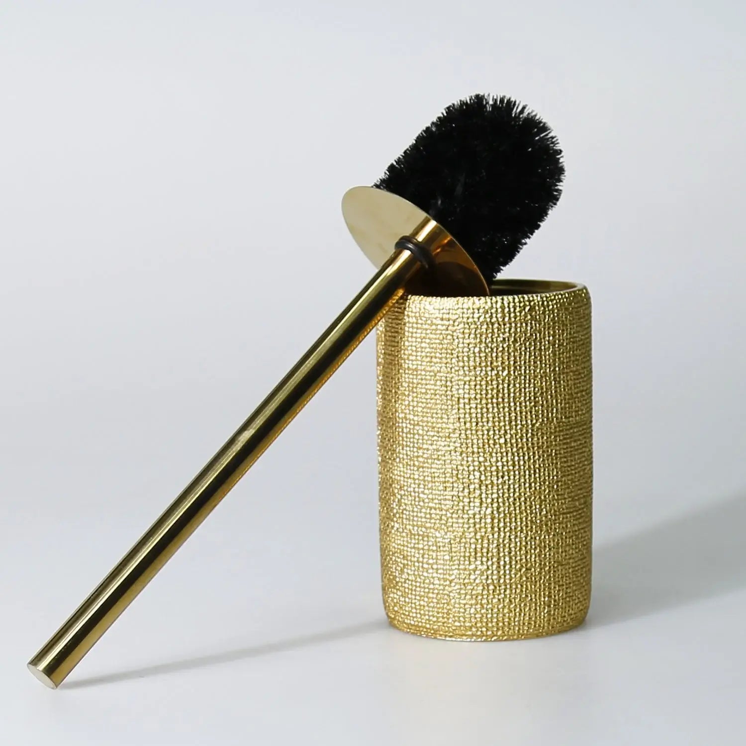 Ebru Gold Color 5 Piece Bathroom Accessory Set, Luxury Resin Modern Bath Decor by Creative Home,BAS-SLM-EBRU-G