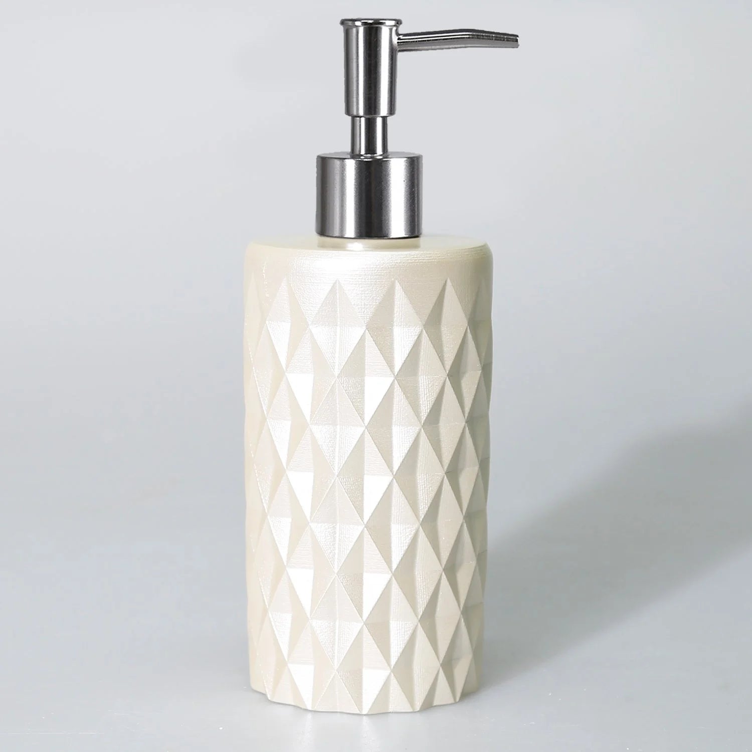 Zulal Bathroom Set by Creative Home, Pearl Color Bathroom Accessory Set, Luxury Tufted Diamond Bath Decor, Chich Resin Bath Set by Creative Home,BAS-SLM-ZLL-Pea