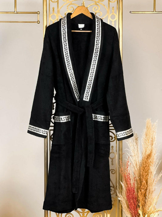 Anka Black & Silver Bathrobe (His) - Creative Home, Bathrobes, Versace Style Greek Key Turkish Bamboo Luxury Robe,BRM-CH-ANKABS-S-BO,BRM-CH-ANKABS-S-BS,BRM-CH-ANKABS-S-BST,BRM-CH-ANKABS-M-BO,BRM-CH-ANKABS-M-BS,BRM-CH-ANKABS-M-BST,BRM-CH-ANKABS-L-BO,BRM-CH-ANKABS-L-BS,BRM-CH-ANKABS-L-BSM,BRM-CH-ANKABS-XL-BO,BRM-CH-ANKABS-XL-BS,BRM-CH-ANKABS-XL-BST,BRM-CH-ANKABS-XXL-BO,BRM-CH-ANKABS-XXL-BS,BRM-CH-ANKABS-XXL-BST,BRM-CH-ANKABS-XXXL-BO,BRM-CH-ANKABS-XXXL-BS,BRM-CH-ANKABS-XXXL-BST