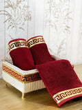 Anka Burgundy Red & Gold Bathroom Set - Creative HomeBathroom Accessory Sets