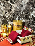 Anka Burgundy Red & Gold Bathroom Set - Creative HomeBathroom Accessory Sets