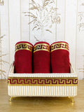 Anka Burgundy Red & Gold Bathroom Set - Creative HomeBathroom Accessory Sets