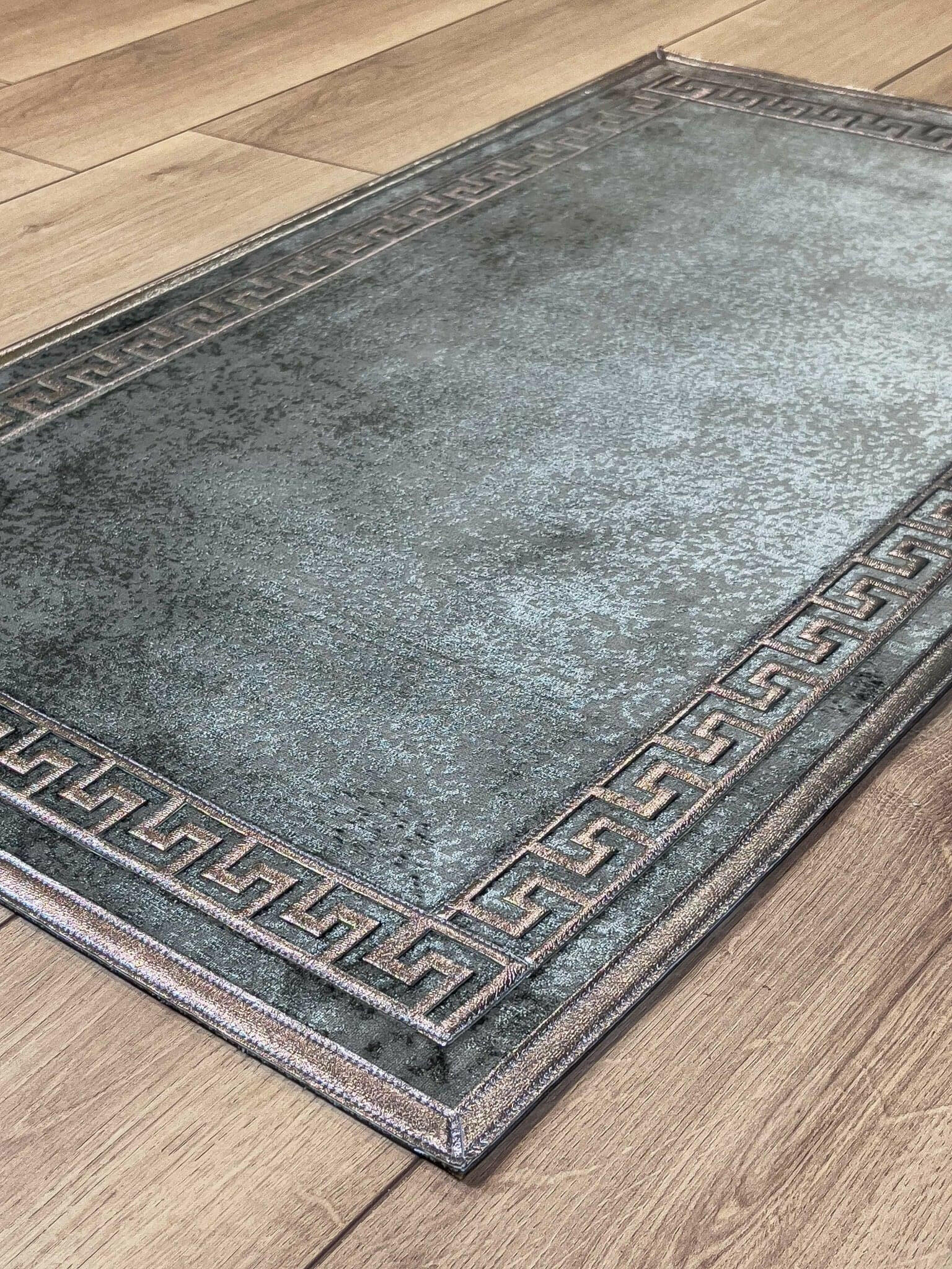 Anka Exclusive Mink & Gunmetal Anthracite - Creative Home Designs Rugs, Versace Style Turkish Carpet, Greek Key Mat,RUG-ANKAE-MM-4060,RUG-ANKAE-MM-60100,RUG-ANKAE-MM-70120,RUG-ANKAE-MM-85137,RUG-ANKAE-MM-121182