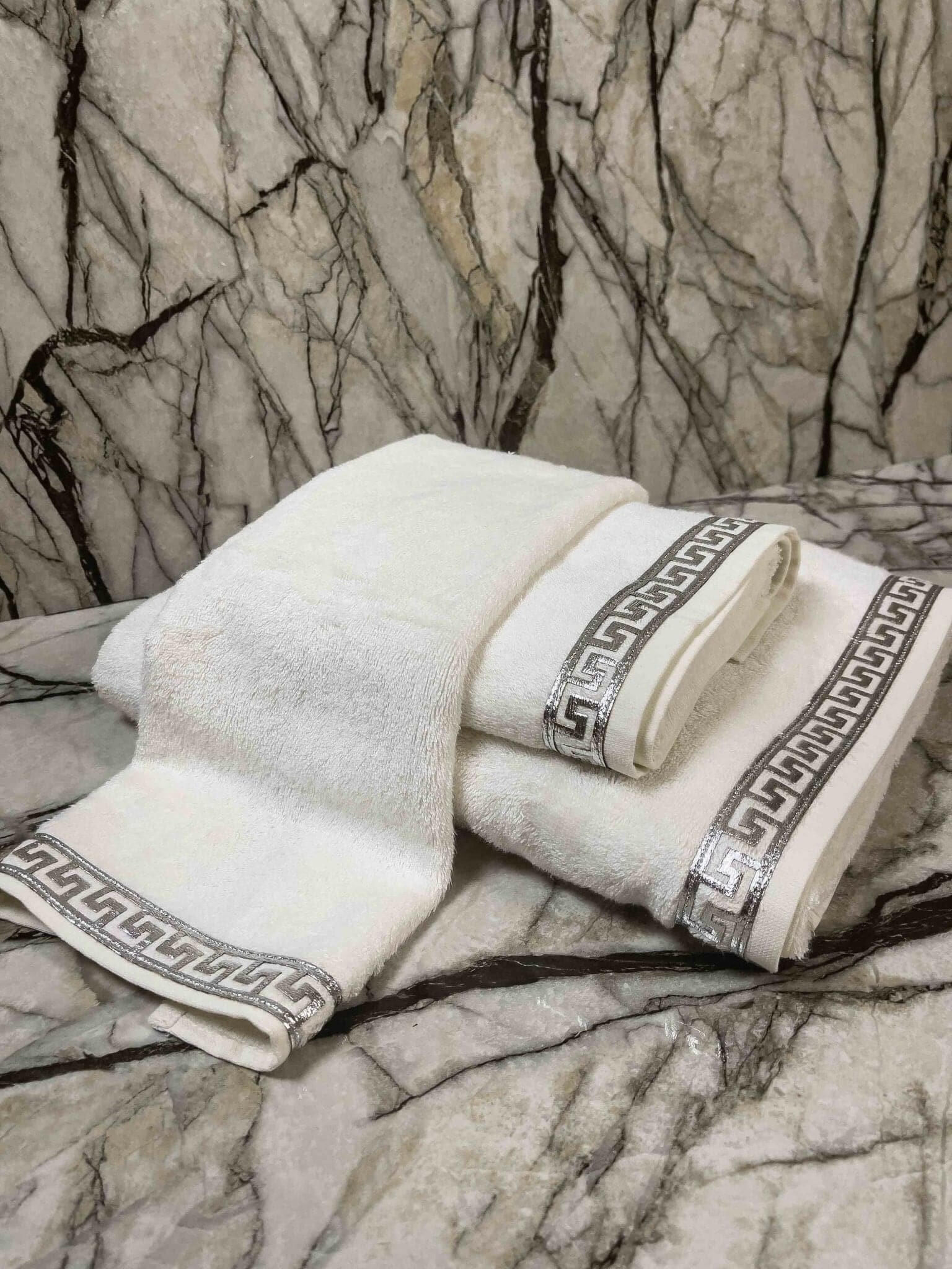 Anka Towel Set - Creative Home Designs, Versace Style Greek Key Towels