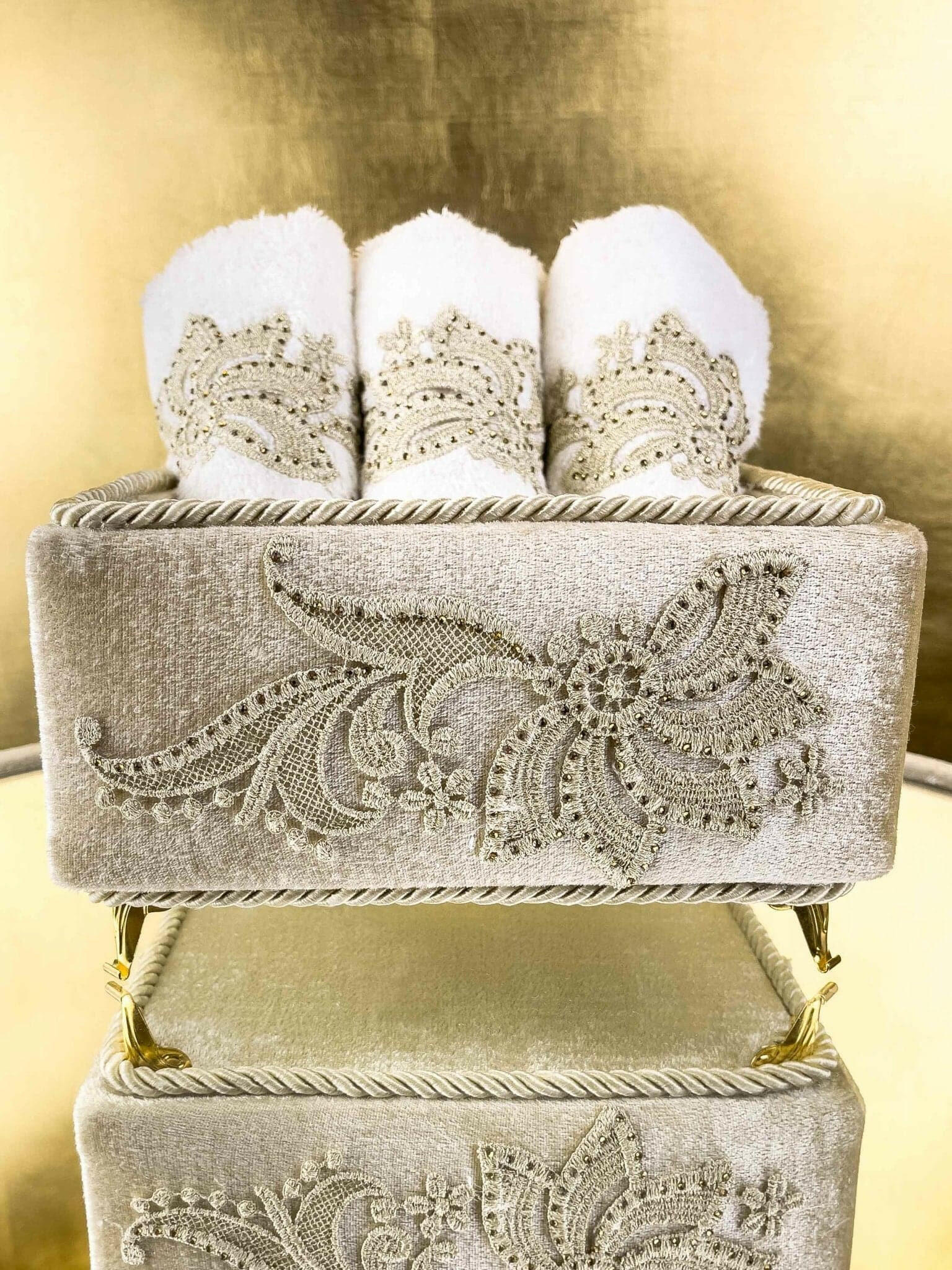 Ayla Gold Towel Box Set - creativehome-designsTowels