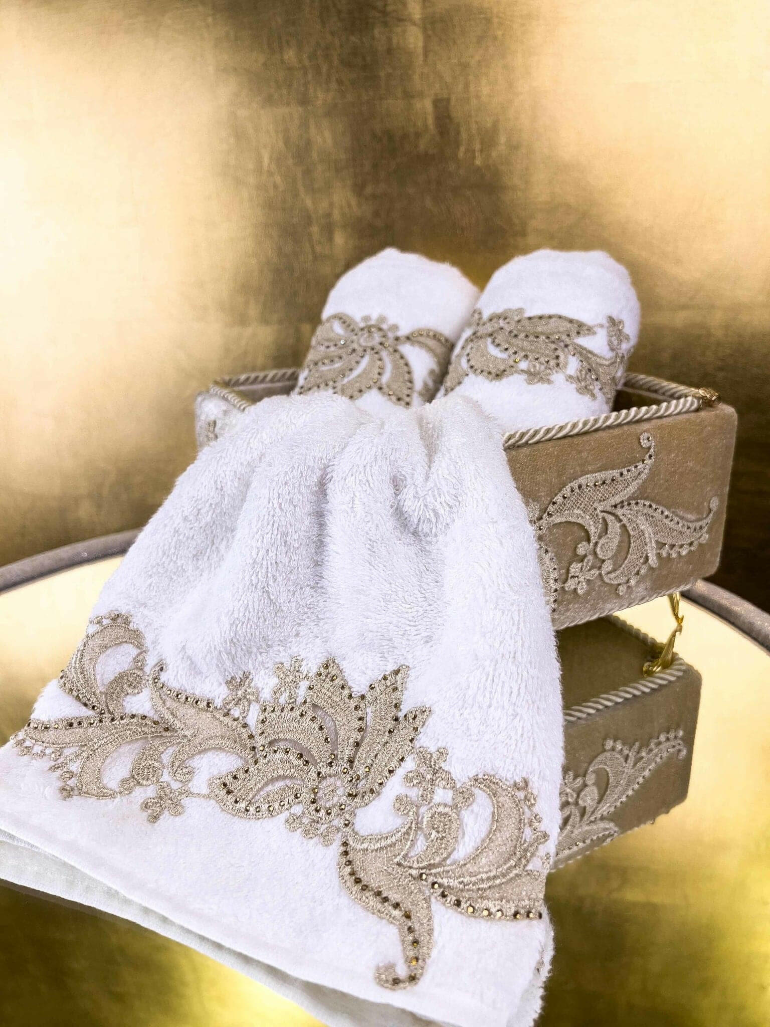 Ayla Gold Towel Box Set - creativehome-designsTowels